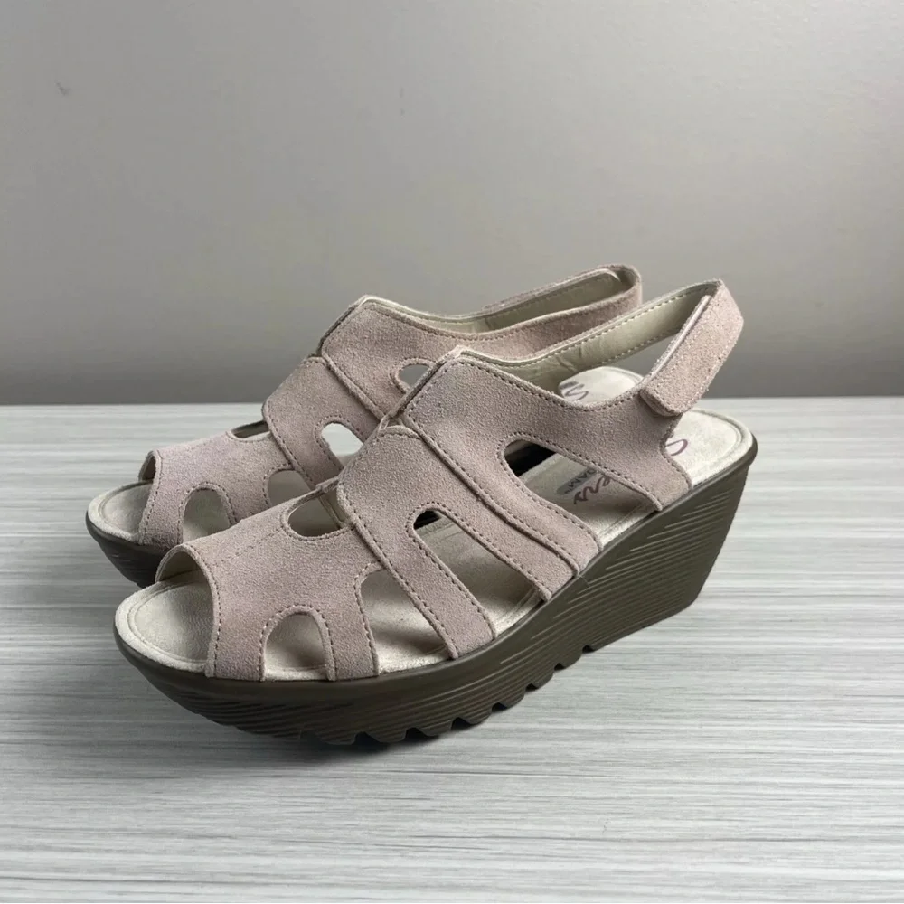 Skechers Pink  Wedge Sandals Comfort Design